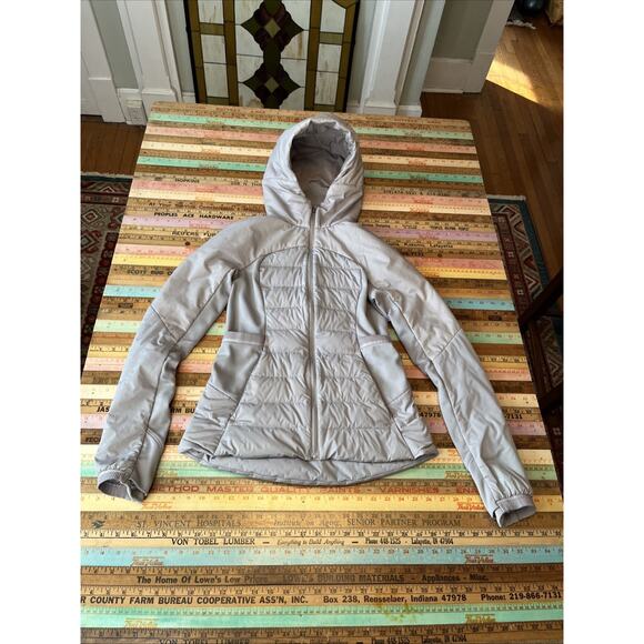 Lululemon Down for it All Puffer Hooded Jacket Womens Size 6 Two Tone Gray S - Picture 13 of 16